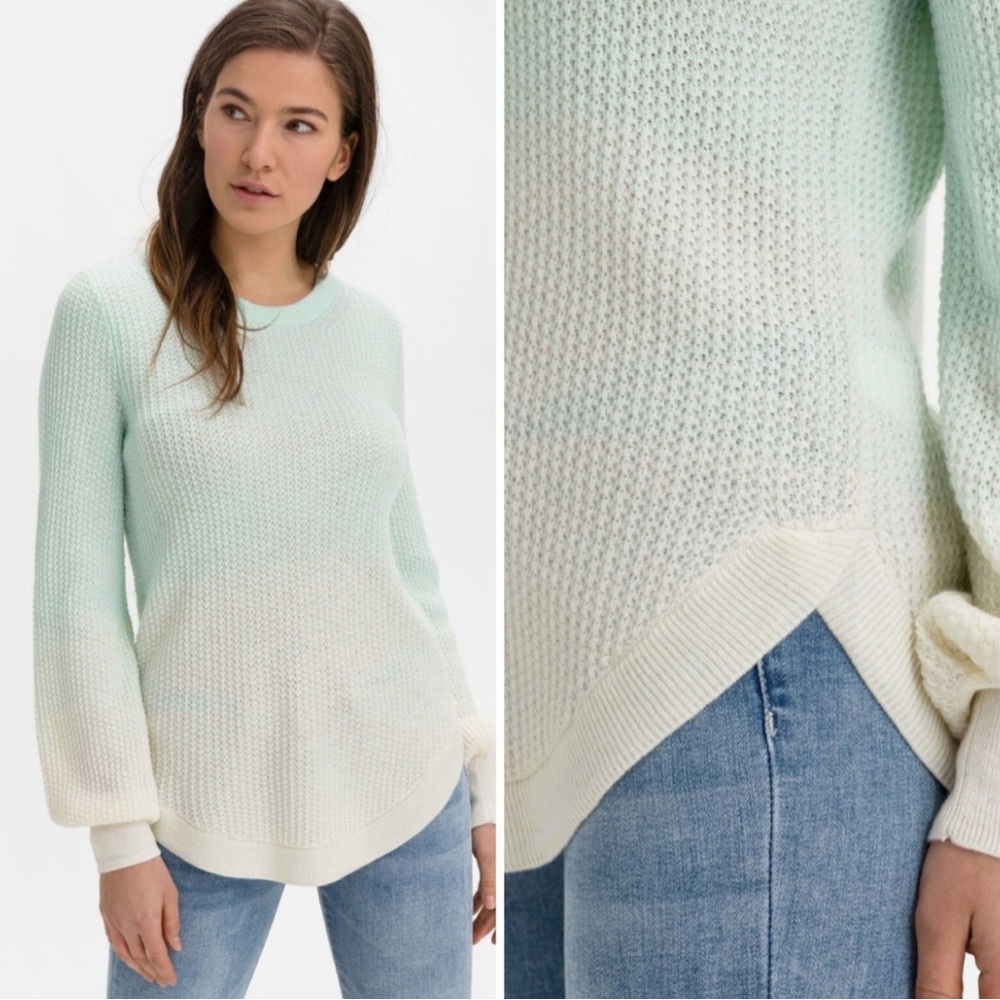 GAP Light Green Ombré Soft Textured Crew Neck Sweater